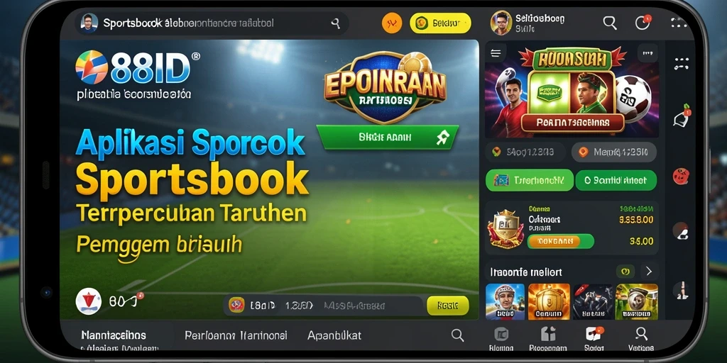Screenshot tampilan utama aplikasi Sportsbook 88ID yang menarik.