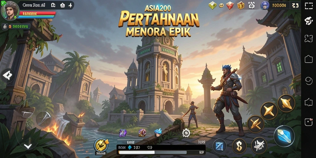 Tampilan gameplay menara pertahanan yang mendebarkan dari ASIA200.