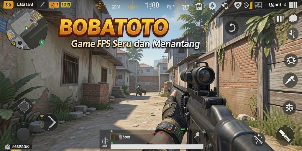 Tampilan gameplay mendebarkan di BOBATOTO dengan aksi tembak-menembak intens.