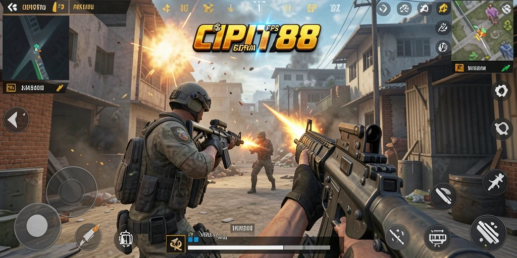 Tampilan gameplay seru dari CIPIT88 dengan aksi FPS yang mendebarkan.