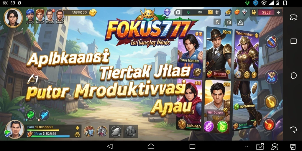 Screenshot utama FOKUS777 yang menunjukkan antarmuka aplikasi yang intuitif.