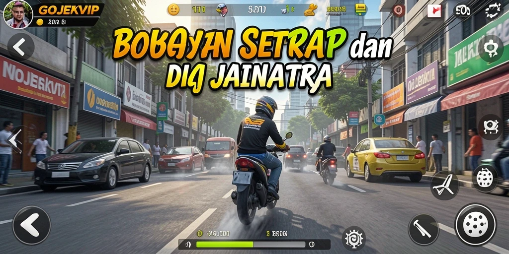 Tampilan gameplay balapan seru di jalanan Jakarta.
