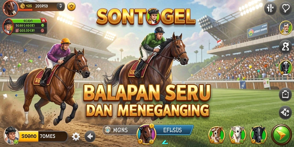 Tampilan gameplay seru dari balapan di SONTOGEL.